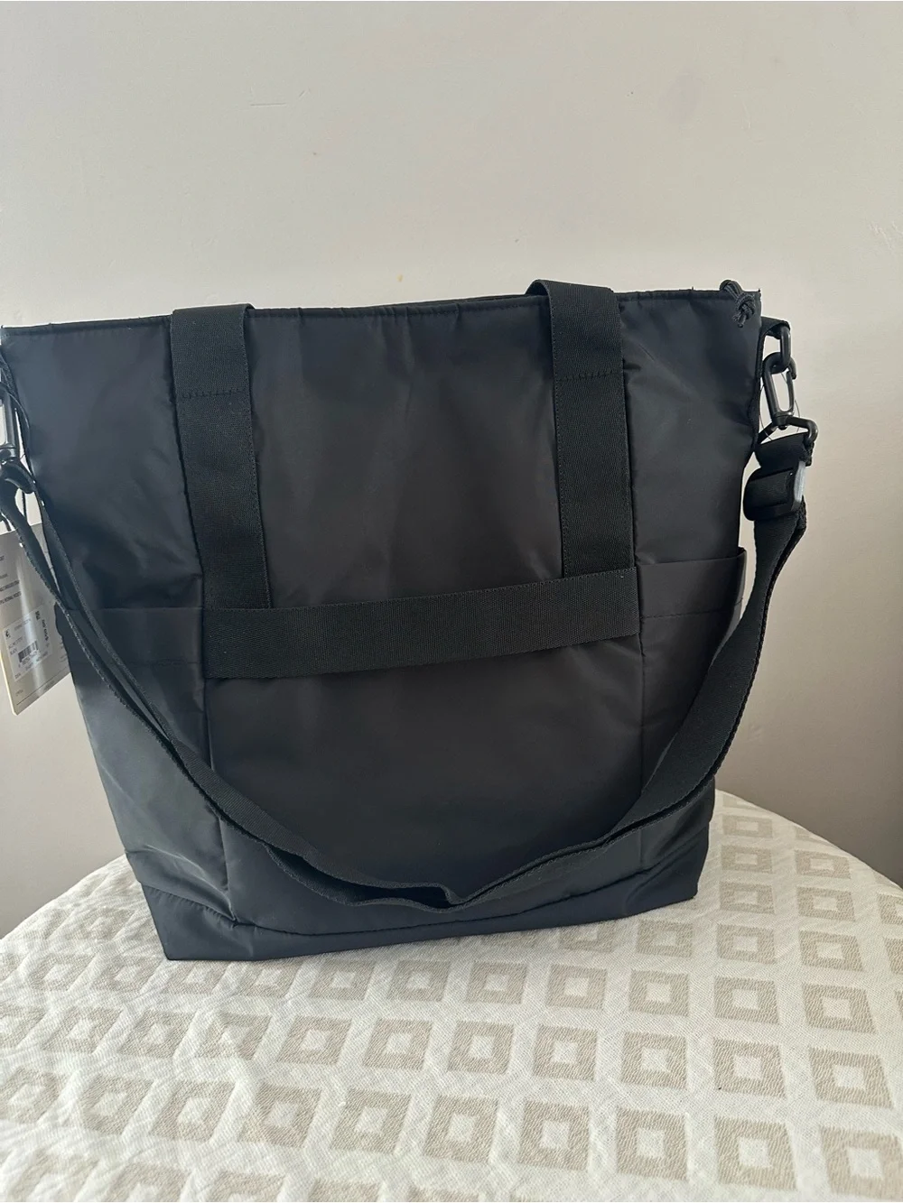 adidas Black Women's Tote Bag with Front Zip Pocket